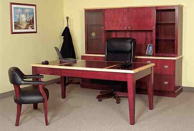 regal executive table desk and wall unit