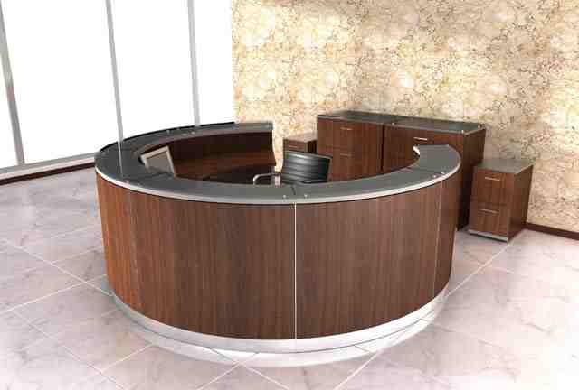 Rotunda veneer modern reception desk