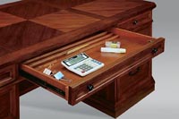 Center drawer detail for executive desk