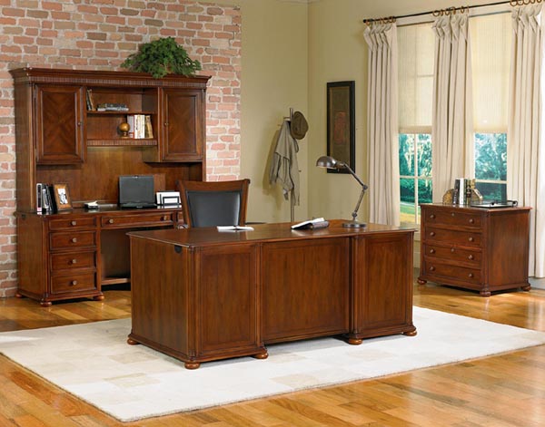 camden series from dmi traditional inspired style executive office featuring double ped desk, credenza, hutch and lateral file