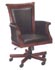 executive wood and black leather  desk chair
