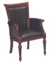 high back black leather guest chair