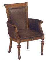 high back brown leather guest chair