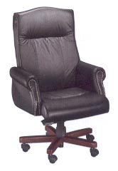 traditional roll arm chair in black leather