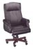 traditional black leather rool arm nail trim executive chair