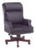 Executive traditional black leather nail trim chair