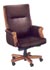 wood and burgundy leather executive desk chair