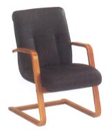 side chair in black leather