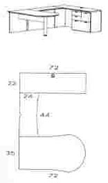 right keyhole desk U workstation with multi file and 44" bridge