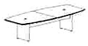 10' 2 piece boat shaped conference table