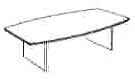 8' boat shaped conference table