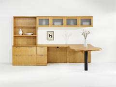 Innova P-top L desk with lateral file and bookcase hutch