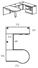 right P-top multi file U workstation