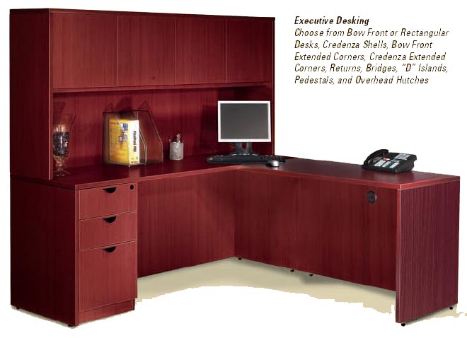 executive "L" desk with hutch