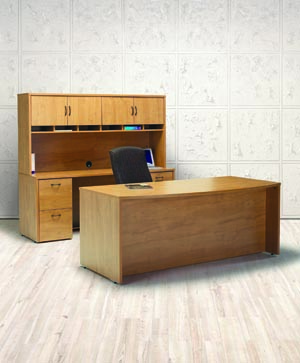 agility bow front desk kneehole credenza hutch