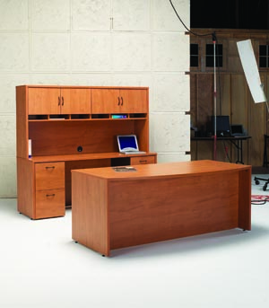 agility bow front desk kneehole credenza hutch 1