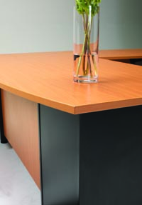 Bow front desk top and edge detail