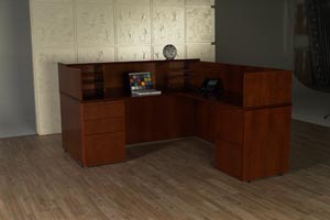 reception desk work surface pedestal view