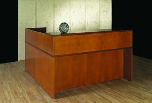 reception desk front view