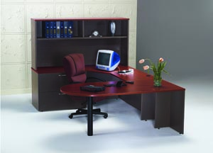 hyperwork peninsula u desk hutch