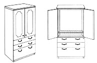 video cabinet with box/box/file on bottom