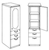 storage cabinet with box/box/file on bottom