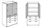 box/box/file storage cabinet with glass doors