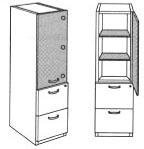 right hinged file/file storage cabinet with glass door