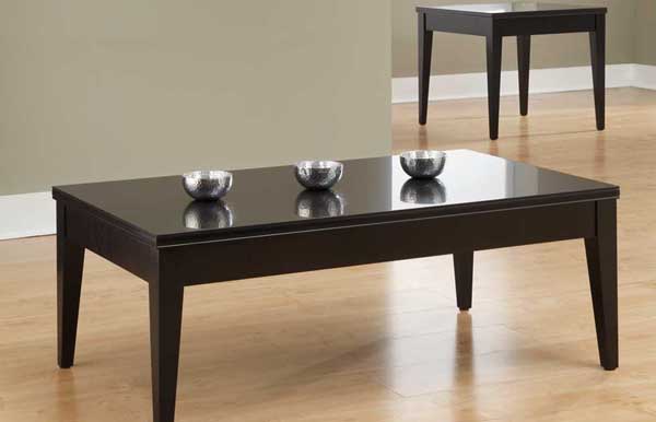 Coffee table and end table shown in Espresso Walnut finish.