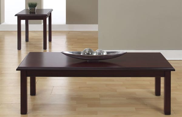 Coffee table and end table shown in Formal Mahogany finish