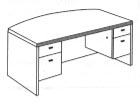 bow top 3/4 ped desk