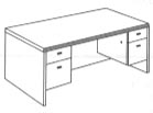 double 3/4 ped desk