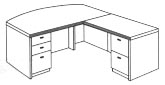 boe top full ped stepped front L desk