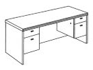 3/4 ped kneehole credenza