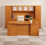 executive bow front desk 