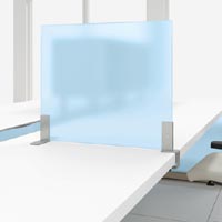 Work table translucent divider screen