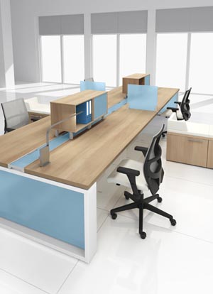 Four unit workstation arrangement