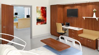 Neocase series healthcare furniture from Groupe Lacasse