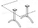 metal T base legs