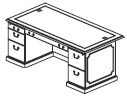 double ped desk with 1 PBF and one FF