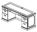 computer credenza with 1 PBF and CPU ped
