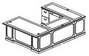 left U desk with 1 PBF and 1 FF