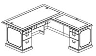 right return L desk with 1 PBF and CPU ped