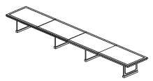 24' & 26' 4 piece rectangular conference table