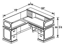reception desk with return