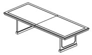 10' to 14' 2 piece rectangular conference table