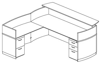 reception desk with return