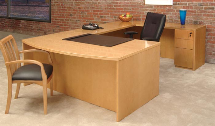 executive bow front U workstation