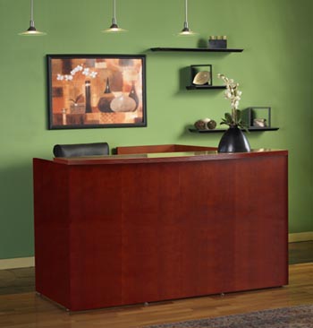 cherry reception desk front