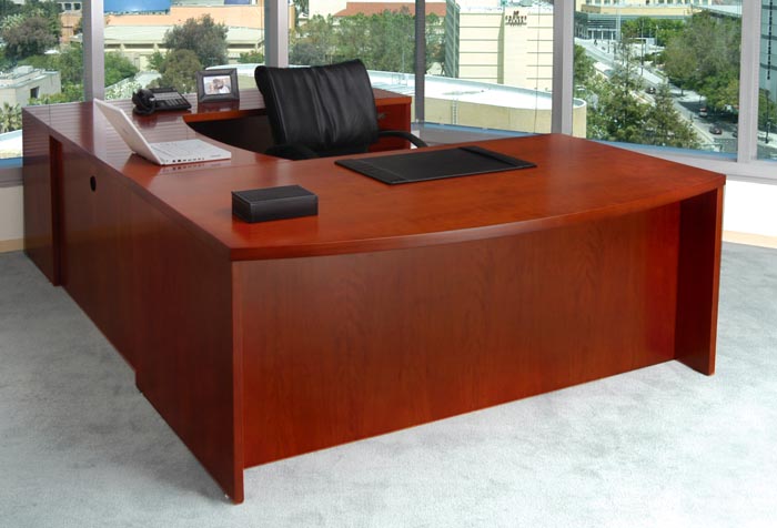 bow front executive U workstation